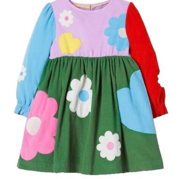 Mini Boden Purple and Green Dress Corduroy - Picture 1 of 10